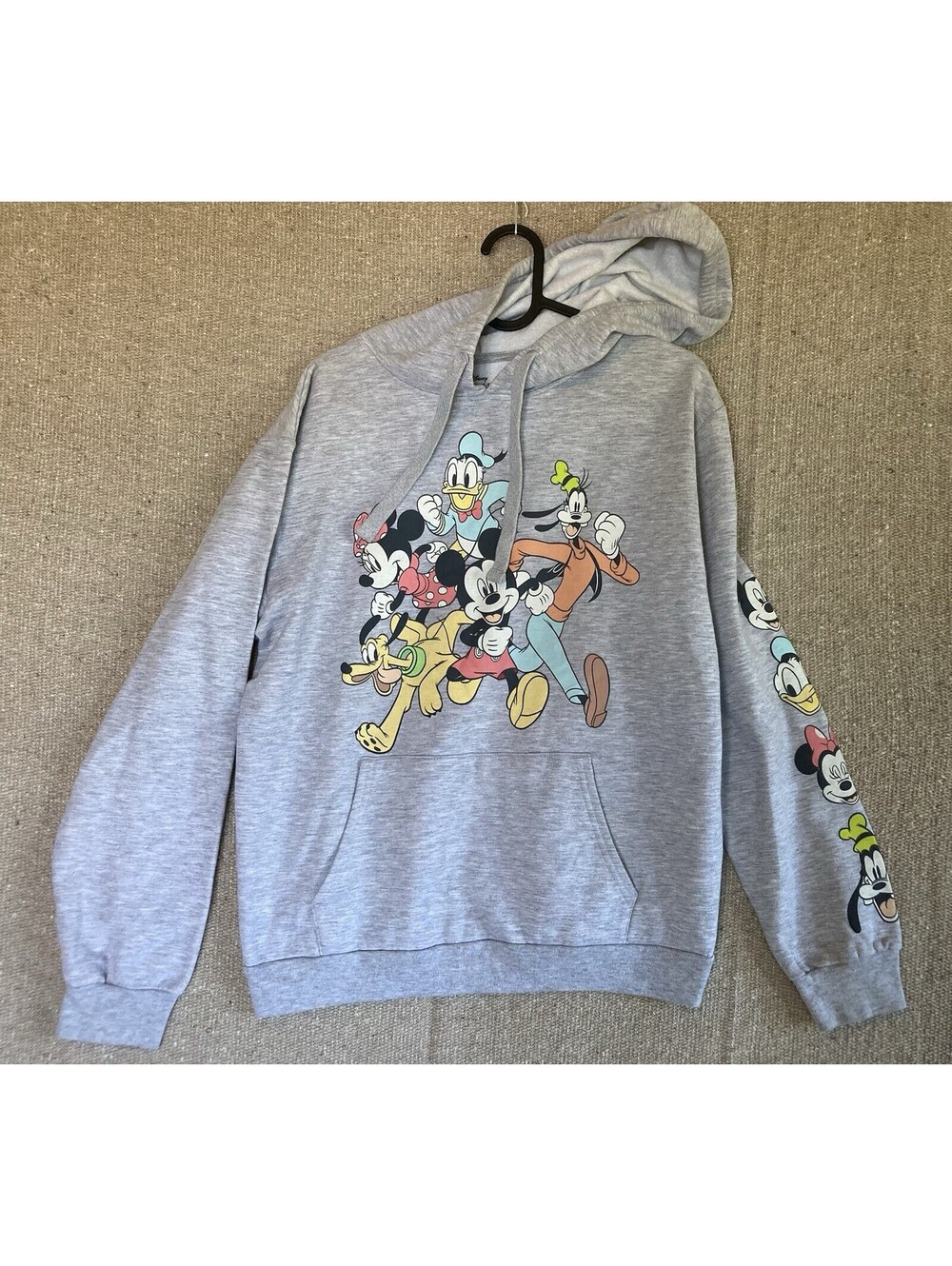 Disney Mickey Mouse Sweater Women Juniors Size XL (15-17) Heather Grey Hoodie